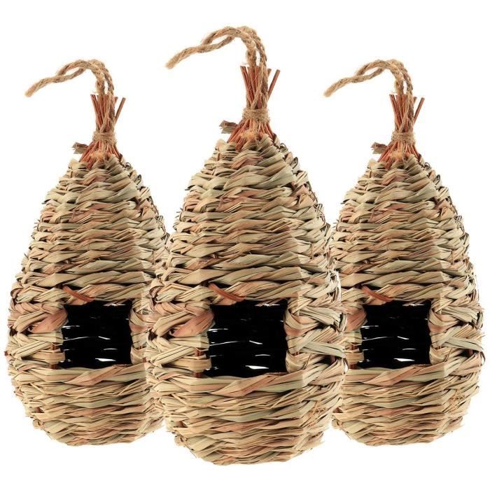 Nid D'oiseaux Décoratif Relaxdays - Fibres De Coco Tressées, Suspendu, Design Naturel - Pour Jardin Ou Balcon