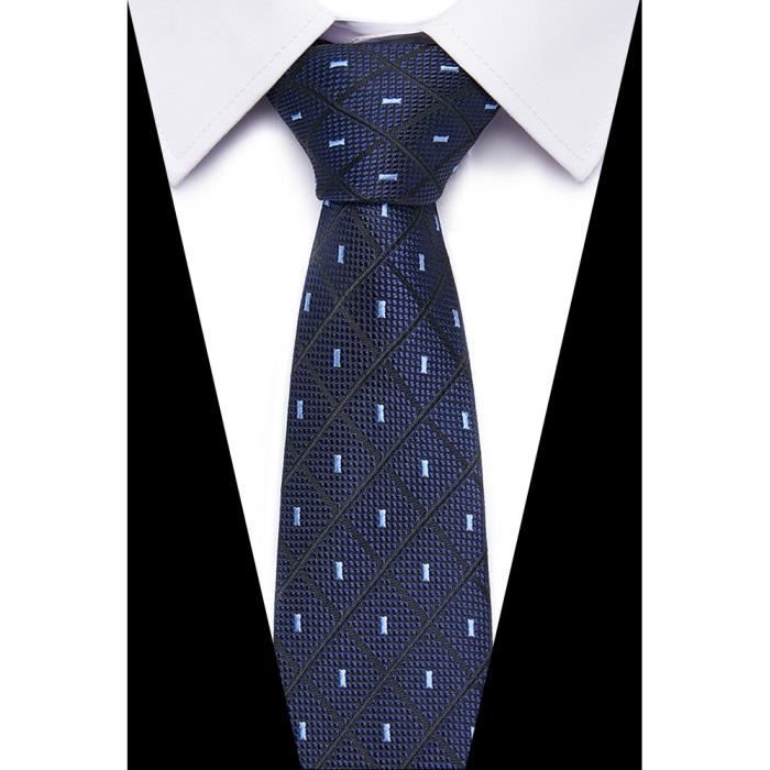 Cravate Homme 100% Soie Bleue - Motif Géométrique Classique & Formel - Occasion