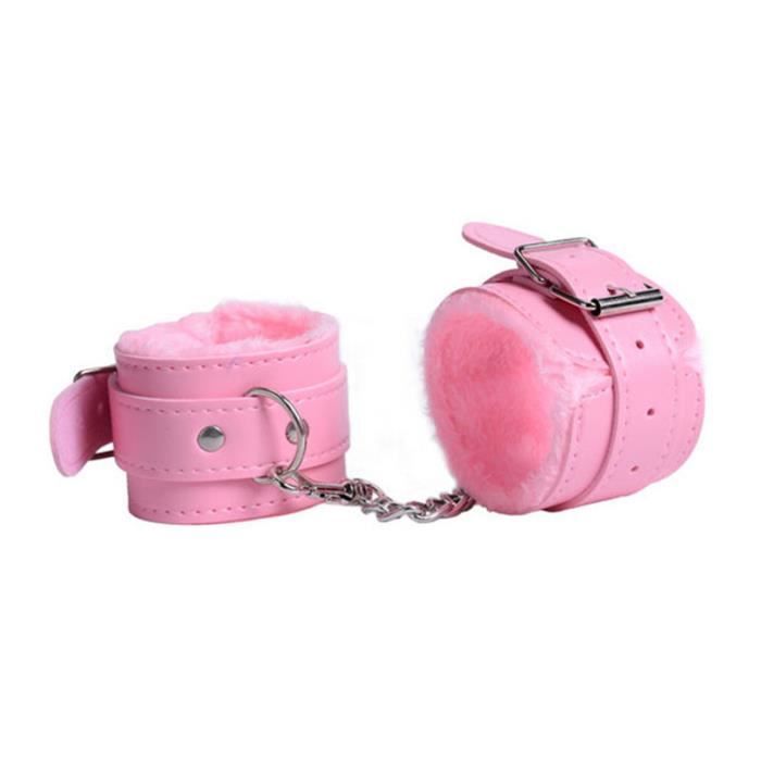 Collier Et Menottes Réglables Avec Chaîne – Jeu BDSM Par Fetish Tentation – Noir Unisexe