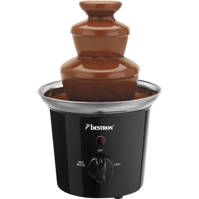 Fontaine à chocolat BESTRON ACF300 - Capacité 300g - 60W - Noir