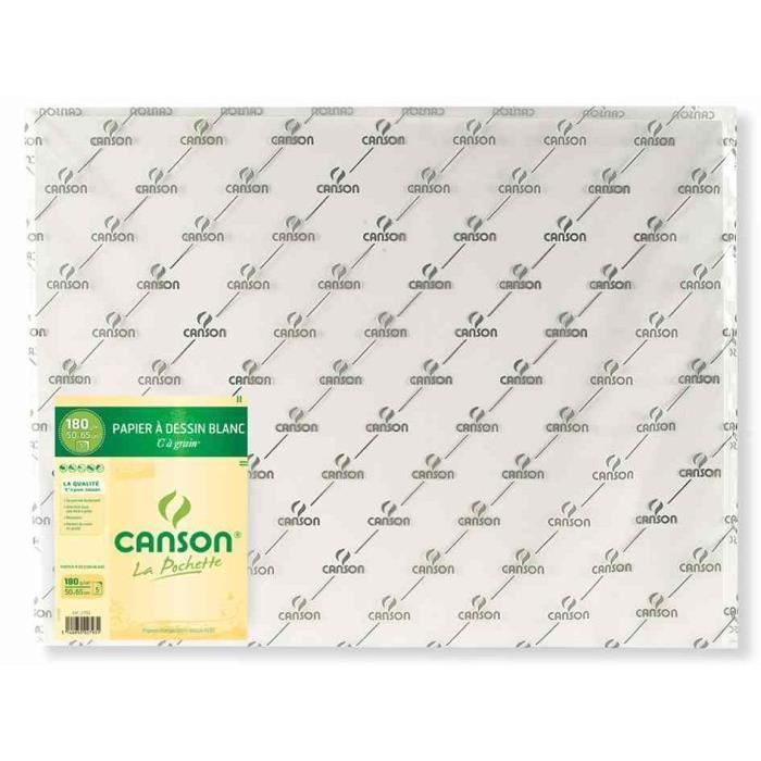 Papier à dessin - CANSON - C à Grain - 125 g/m2 - 210 x 297 mm - Paquet ...