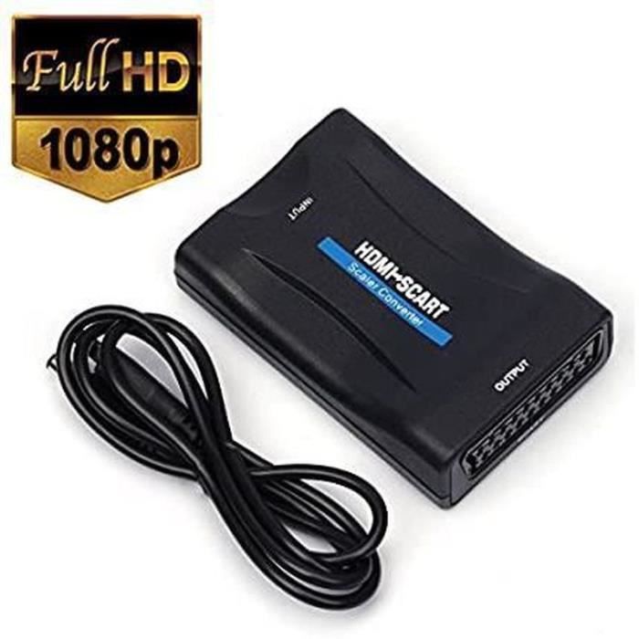 Convertisseur Péritel-HDMI D2Diffusion – Adaptateur Audio-vidéo HD – Noir – 1m – Neuf