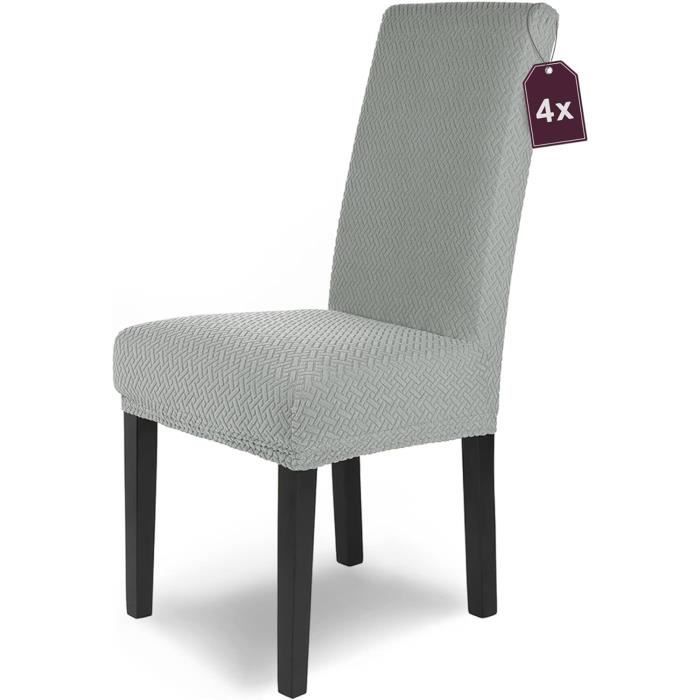 Acheter SCHEFFLER Home Housse De Chaise En Flanelle Elastique Luna Lot 6 Taupe Housses Pour Chaises Balancoire Housse Extensible 1073441105