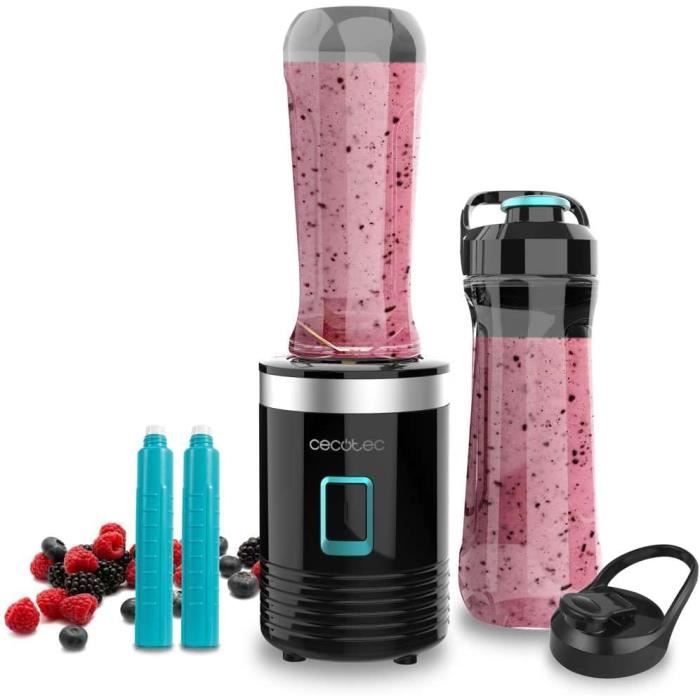 Mixeur Portable Cecotec Power Titanium 300 - 350W - 600ml - Lames Titane - Pile La Glace - Lavable Lave-Vaisselle