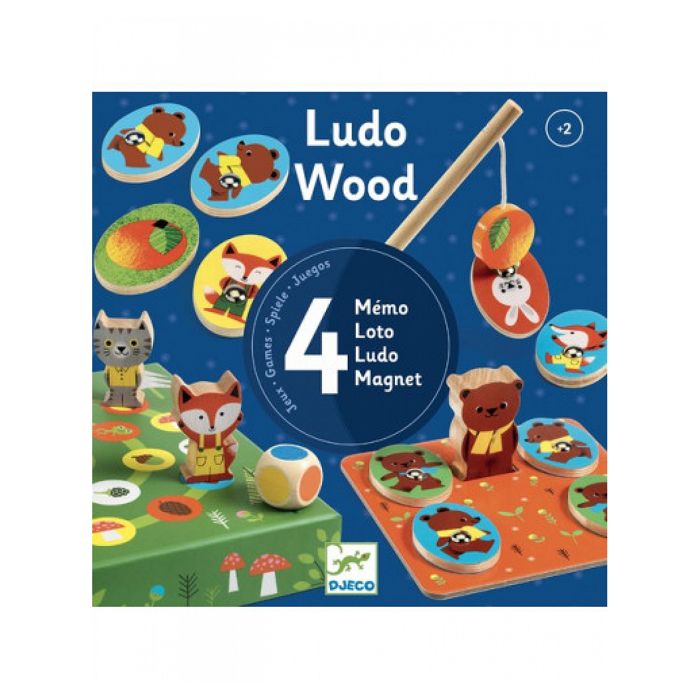 Coffret de jeux LudoWood - 4 en 1 - Djeco - Pour enfants dès 2 ans