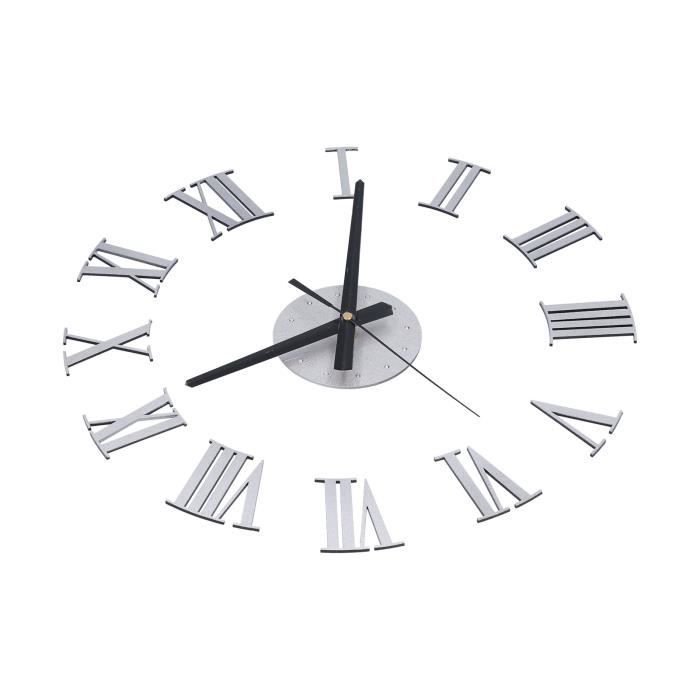 Lot De 2 Horloges Murales Décoratives En Acrylique Miroir – 20 Cm, Chiffres Romains, Installation Facile