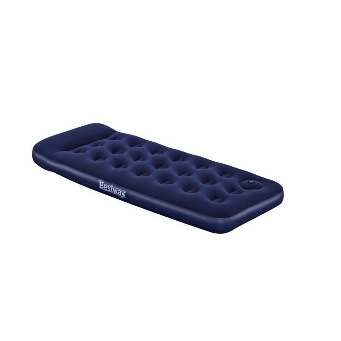 Matelas gonflable camping - BESTWAY - 1 place -185x76x22 cm avec pompe à pied intégrée