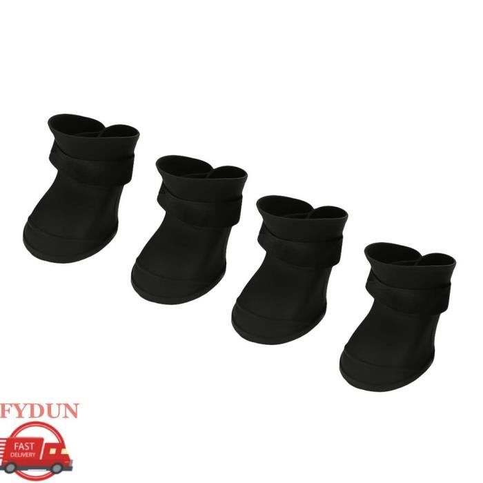Comparer les prix de Bottes imperméables pour animaux de compagnie FYDUN - Chien - Noir - Silicone doux et étanche