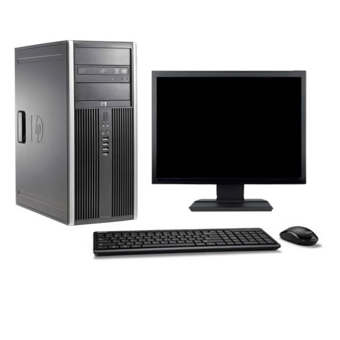 PC Tour HP 8200 Ecran 19 Intel G630 RAM 4Go Disque Dur 250Go Windows 10 Wifi