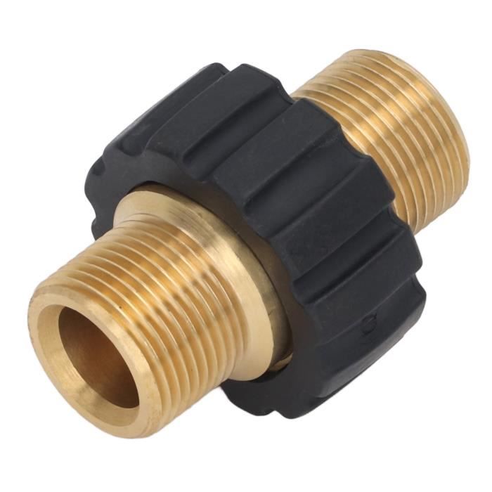 Connecteur Union M22 IG Pour Nettoyeur Haute Pression - Double Face, Laiton, Résistant à 400 Bars, Compatible Avec De Nombreuses Marques