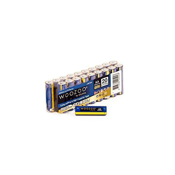 Iris Ohyama Piles alcalines AAA (paquet de 20) 1.5V 1250mAh LR03 Bleu
