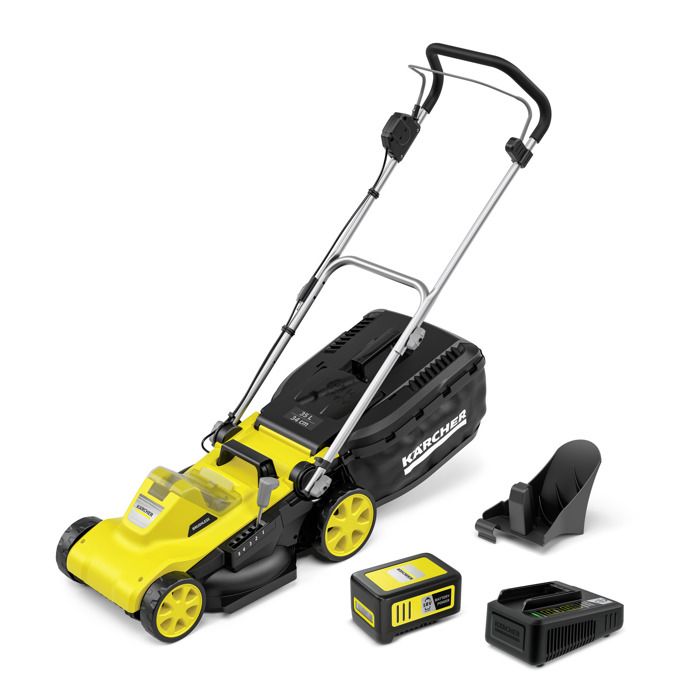 Tondeuse à gazon sur batterie Karcher LMO 3 18 coupe 34 cm mulshing kit bac 3500 trmin 350m² - vue 2