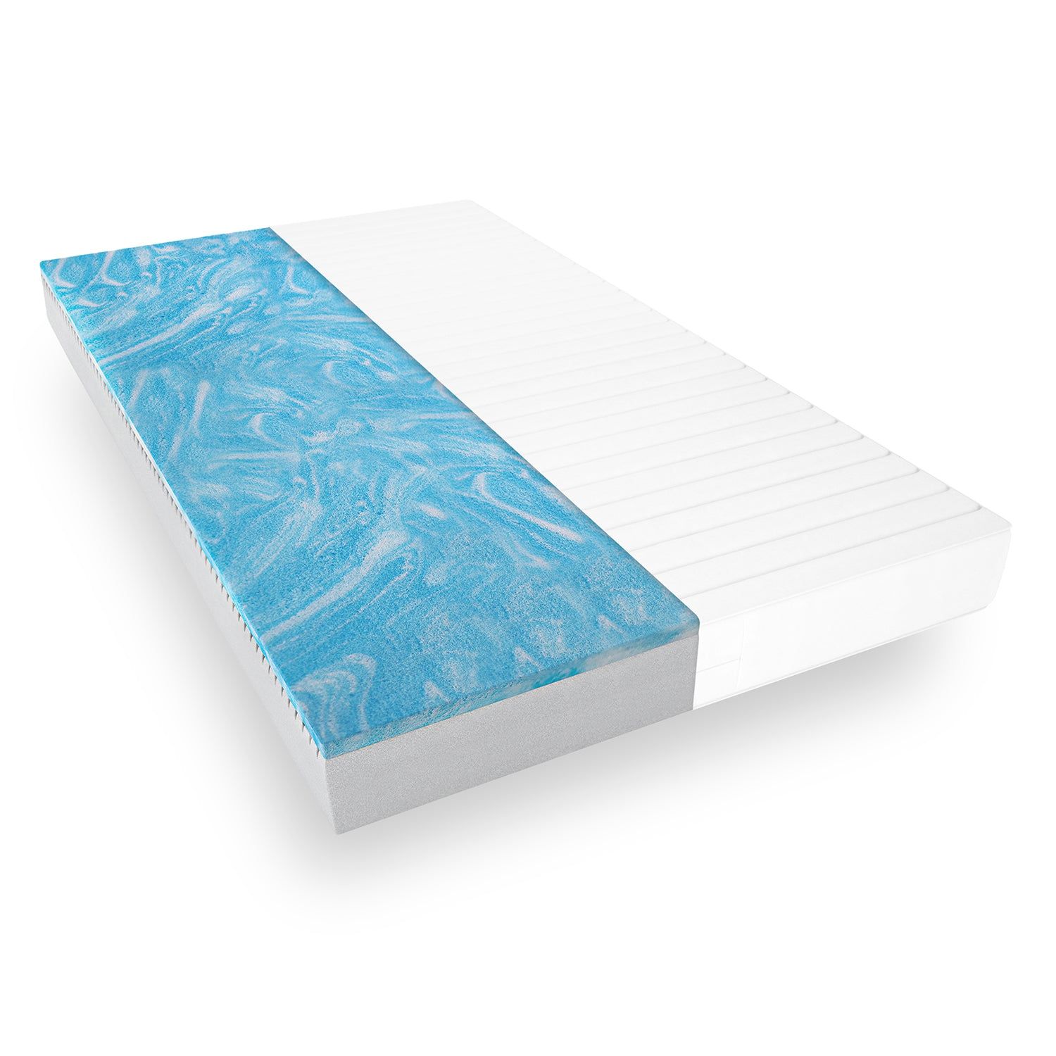 Matelas en mousse gel - Matelas 200 x 200 - Épaisseur 15 cm - Housse microfibre - Matelas respirant - Matelas en mousse froide