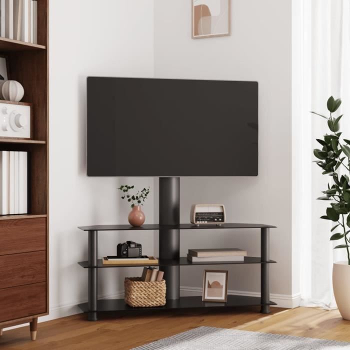 meuble tv d'angle 3 niveaux pour 32-70 pouces noir mothinessto ly3680