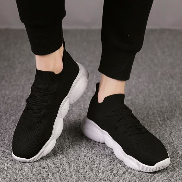 Baskets De Course Homme Cuir Respirantes - Chaussures Décontractées Confortables Go Walk Max Noir