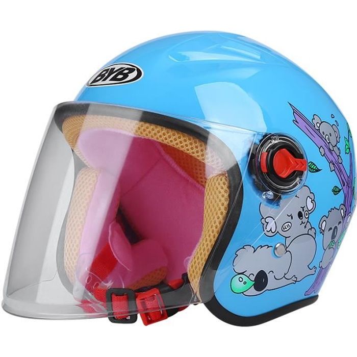 Casque Moto Intégral Enfant - Taille 52-54cm, ABS + EPS, Visière Anti-rayures, Léger 550g, Garçon/fille