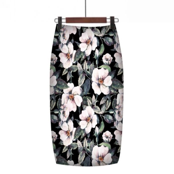 Jupe Crayon Noire Géométrique Marks And Spencer - Taille 12 En Coton Mixte Très Bon état