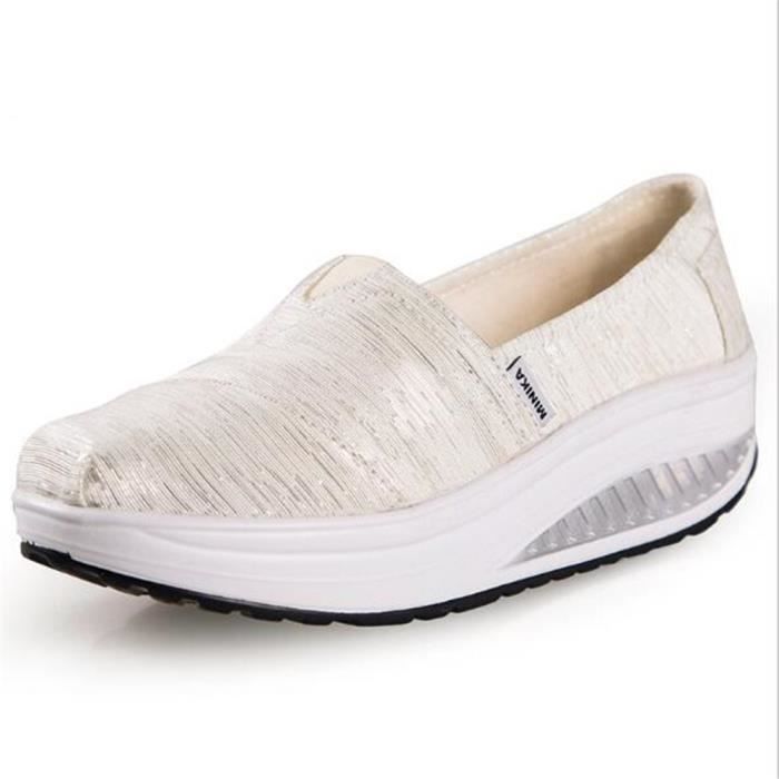 Chaussures Mocassins Plates Unisexe - Style Loafer Oxford à Lacets | Dessus Synthétique, Semelle Plate - 10