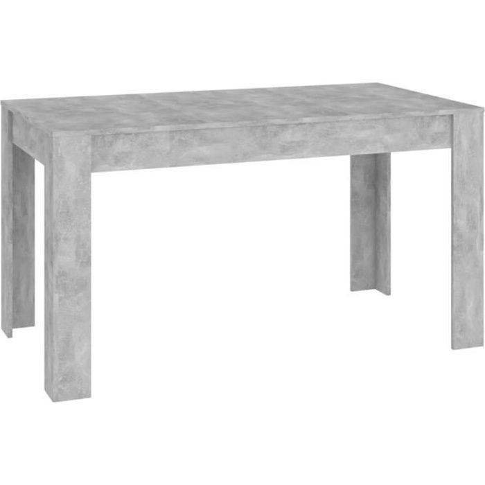 Table à manger - OMABETA - Gris béton - 140x745x76 cm - Aggloméré - Montage requis
