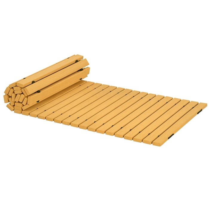 Outsunny - Allée de Jardin - Bois de sapin - 185x60x1.9cm - Jaune
