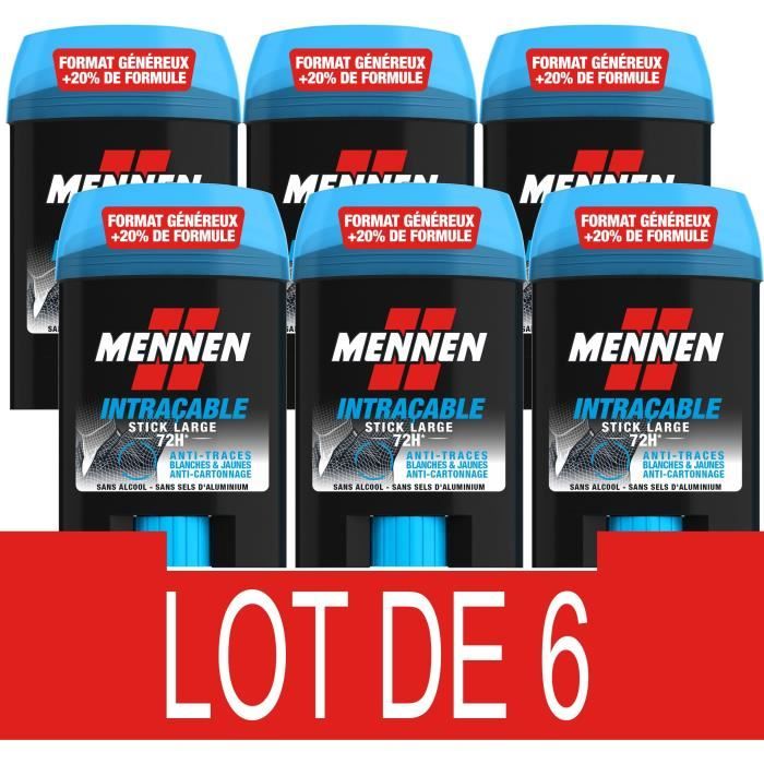 Lot De 3 Déodorants Mennen Menthe Fraîche - Stick 48h Sans Alcool - 60 Ml Chaque