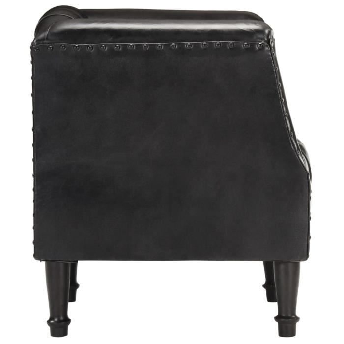 Fauteuil en style d'aviation Noir Cuir véritable