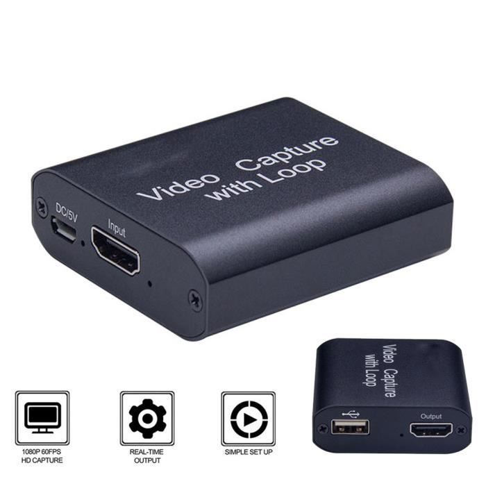 Plug and Play Yous Auto Carte de Capture Audio Vidéo 1080p HDMI Video Capture Card Streaming USB 2.0 Carte dAcquisition Jeux 