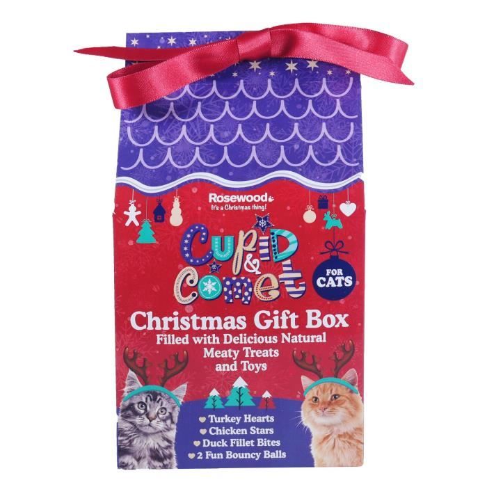 Rosewood Boite De Noel Cadeau Avec Friandises Pour Chat 100 G Cdiscount Animalerie