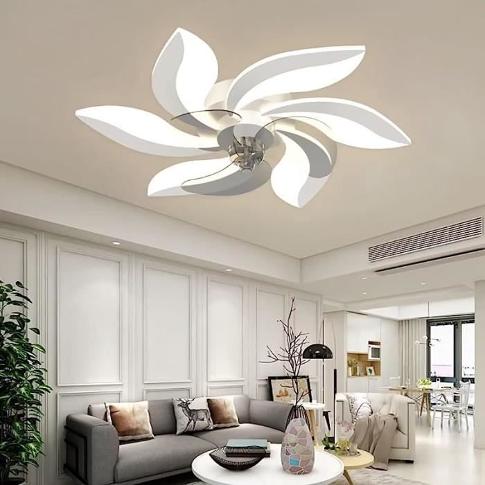 Lustre de ventilateur de plafond - RUMOCOVO - WW6 - Télécommande - 6 vitesses - LED blanc chaud - Rumocovo