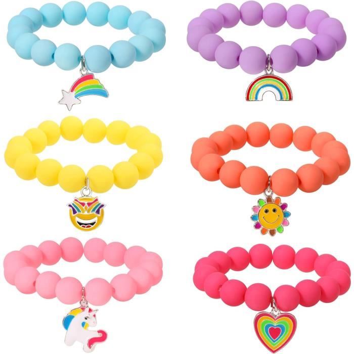 Bracelets à Pendentif Dessin Animé CVDYWDJIE - Lot De 2, Perles Et Breloques, Corde élastique, 18 Cm