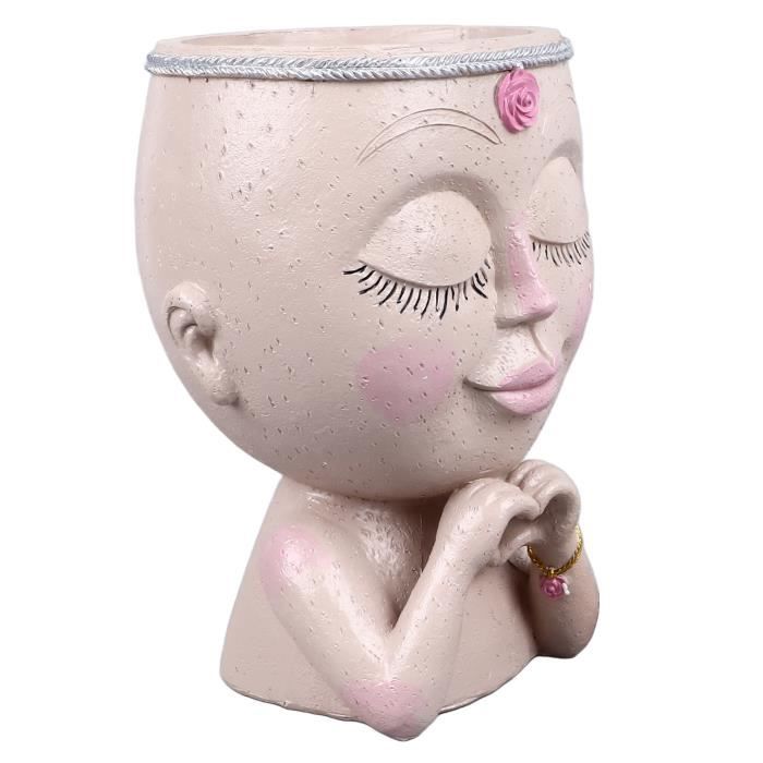 Pot De Fleurs Suspendu En Résine Avec Visage Souriant - Pour Succulentes, Plantes D'intérieur Et D'extérieur - Décoration Jardin Mignonne