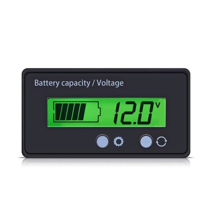CAMWAY Voltmètre Ampèremètre Batterie 8-120V 0-500A - Moniteur LCD Tension Courant Pour Voiture, Bateau, Caravane