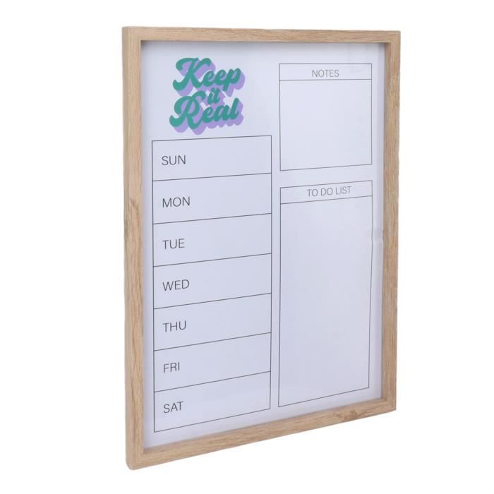 Tableau Mixte Liège Et Blanc Bi-Office - 60x40 Cm - Cadre Bois - Effaçable à Sec Et Punaises