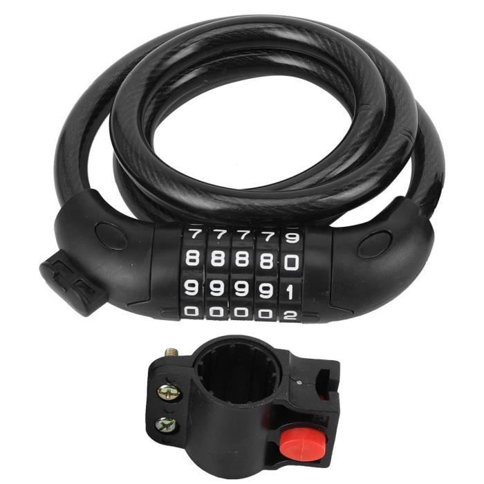 Sonew Cadenas de vélo Serrure de vélo vélo de montagne électrique fixe serrure de bande antivol portable fixe serrure codée