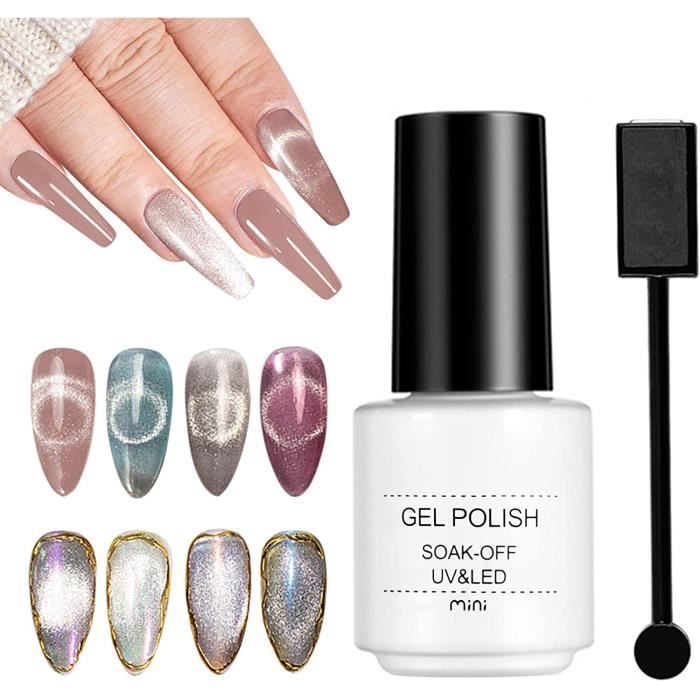 Vernis Gel Semi Permanent 9D Cat Magnétique Gel Oeil de Chat Magnétique Manucure Kit Vernis à