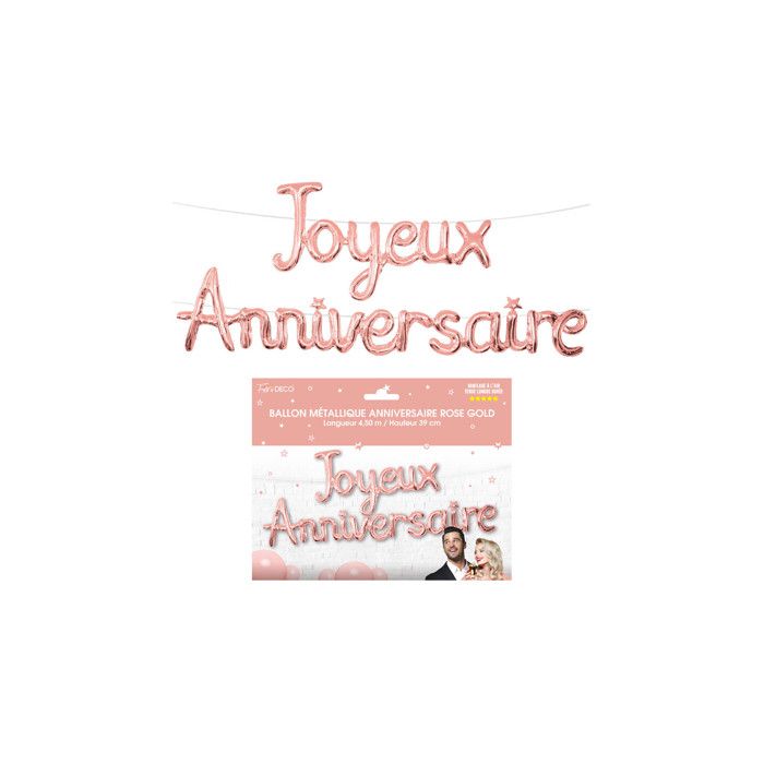 Centre De Table Joyeux Anniversaire – Doré Métallique, Hauteur 27 Cm, Plastique, Décoration Festive Pour Fête, Unisex, Vendue à L'Unité