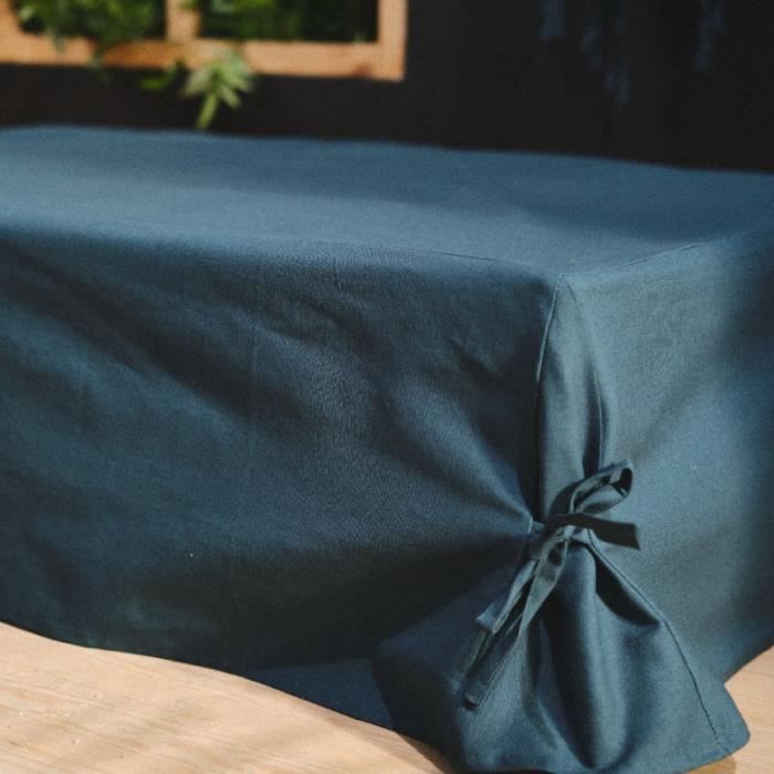 housses canapé et bz - today - housse d'extérieur pour palette en coton "spirit garden" - bleu paon - l 120 x p 80 x h 30 cm