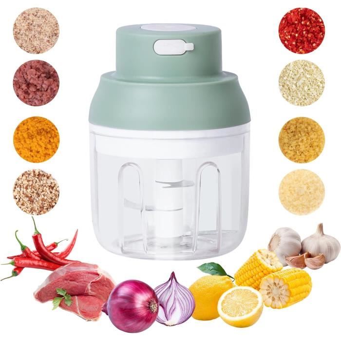 Hachoir Électrique Rechargeable USB 250ml - Mini Robot Coupe Légumes Et Viande