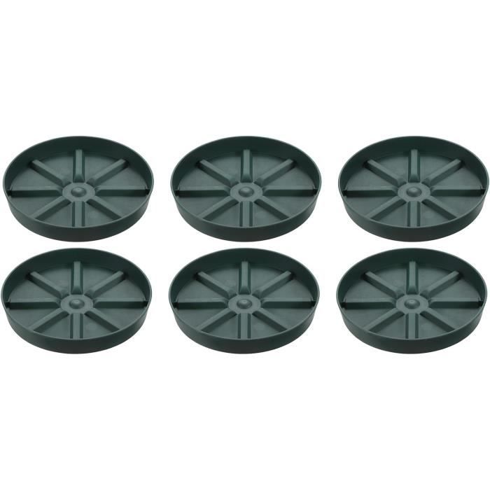 Soucoupes Carrées Pour Pots De Fleurs - Lot De 6 - Plastique Blanc 10x10 Cm - Pour Intérieur Et Extérieur
