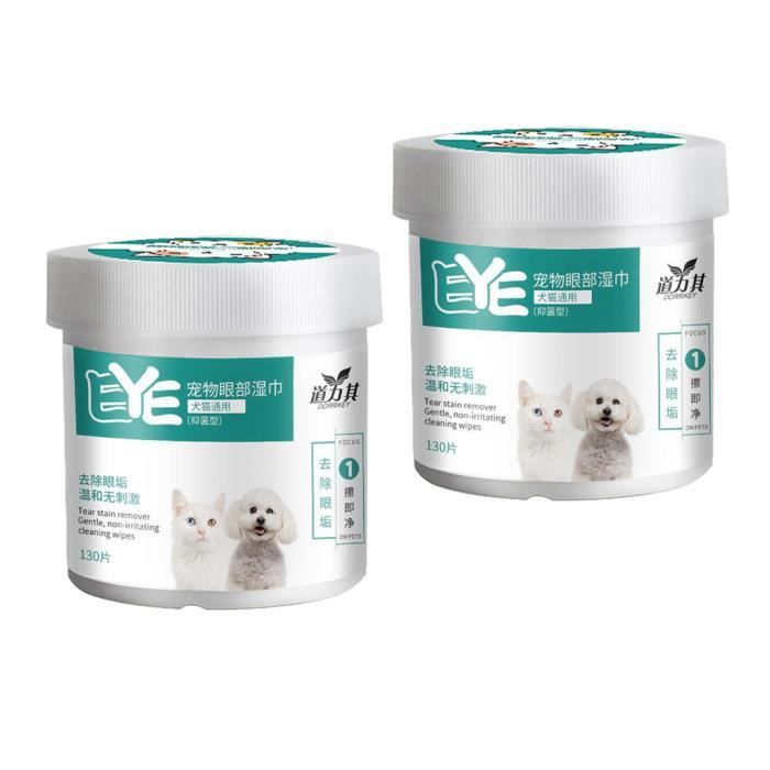 Comparer les prix de 260pcs Lingettes pour Les Yeux pour Animaux de Compagnie Lingettes pour Tache de Larme de Chien de Chat