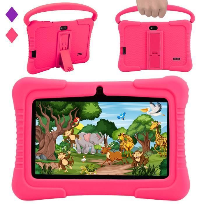 Veidoo Tablette pour Enfants 7 Android Tablet PC 2 Go RAM 32 Go ROM Écran Tactile HD IPS Contrôle Parental Éducative (Rose)