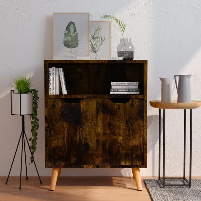 vidaXL Buffet chêne fumé 60x30x72 cm bois dingénierie 326830