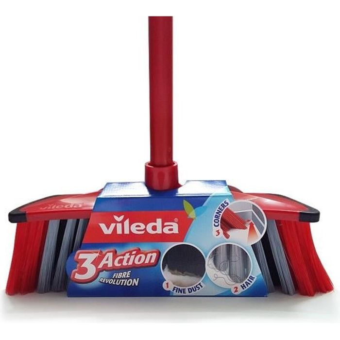 VILEDA Brosse à balais intérieure 3 Action + Poignée - Cdiscount Au  quotidien