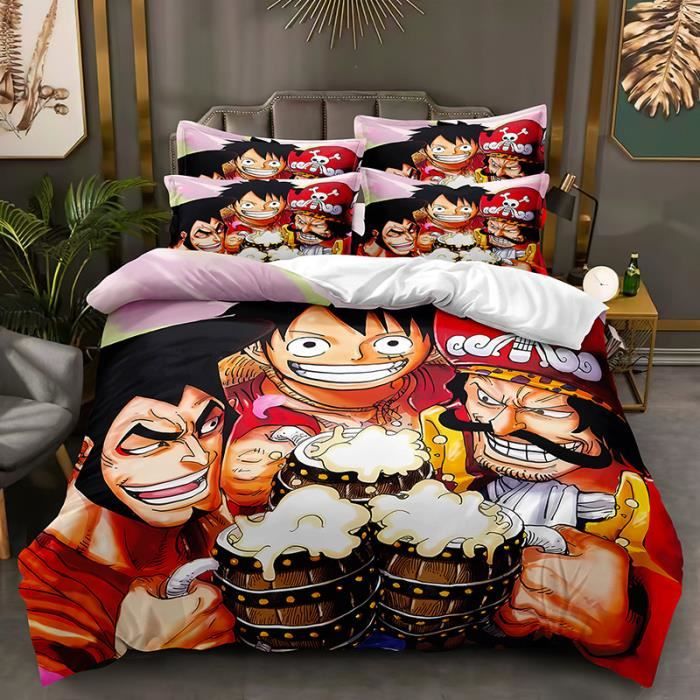 Parure de lit réversible One Piece - Luffy - 140 cm x 200 cm