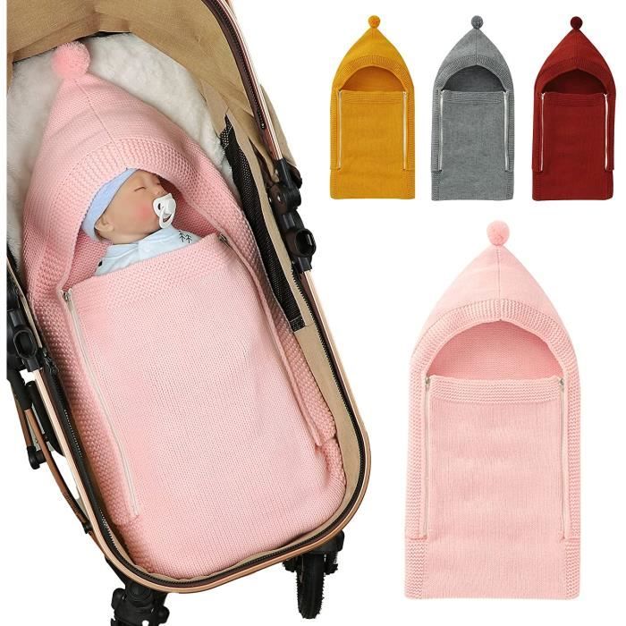 Couverture d'emmaillotage pour bébé unisexe, sac de puériculture, sac de  couchage emmailloté à capuche nouveau-né-rose-s(0-3 mois)