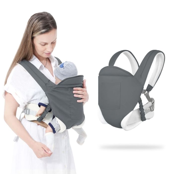 Porte-bébé Multifonctionnel Ysinobear - 0 à 36 Mois - Sangle Multifonction Réglable - Protège les Articulations de Bébé - Gris