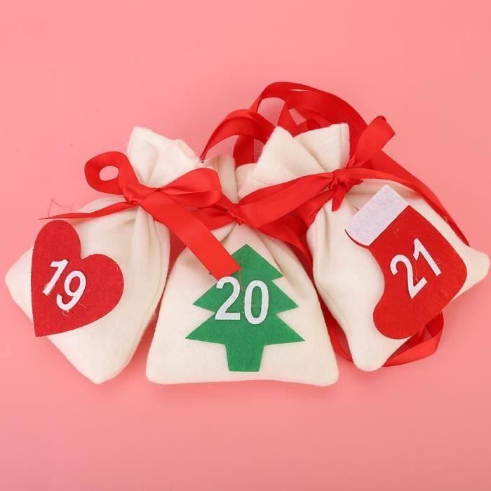 Sacs En Toile Pour Calendrier De L'Avent DIY - 24 Petits Sacs à Cordon, Parfait Pour Noël, Anniversaires Et Cadeaux - 6