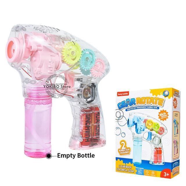Machine à Bulles 2 En 1 – Trompette Jouet Rechargeable, Mode Automatique/Manuel, LED, Musique – Rouge, Dès 3 Ans