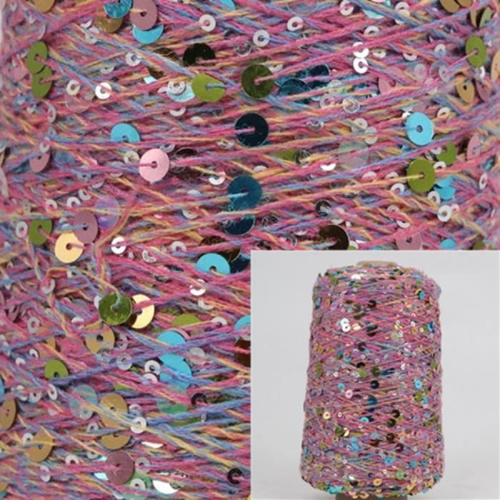 Fil De Coton à Paillettes, 500G/écheveaux, 6mm + 3mm, Fil à Tricoter à La Main, Corde Douce à Paillettes De Luxe, Matériel De Bricolage