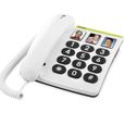 Téléphone filaire Doro Phoneasy 331ph - Blanc - 3 touches mémoires directes avec photo - Rappel automatique-1